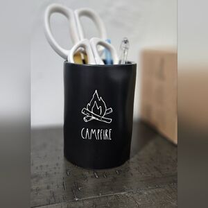 Rae Dunn Black Campfire Desk Jar Pen & Craft or Match Holder